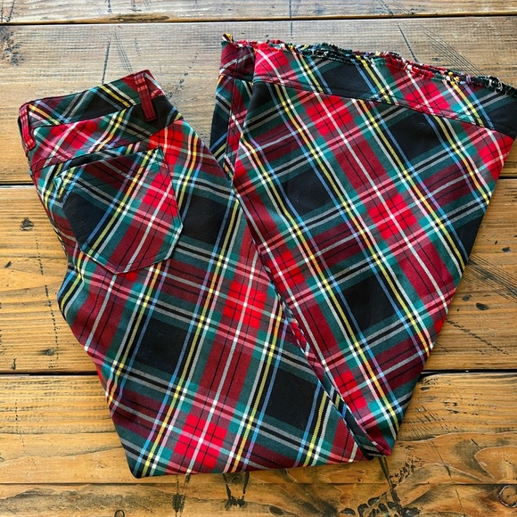 Free People plaid low rise flare pants size 0 - Picture 1 of 10